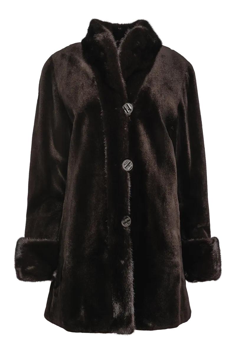 Reversible Sheared & Long Haired Mink Fur Jacket