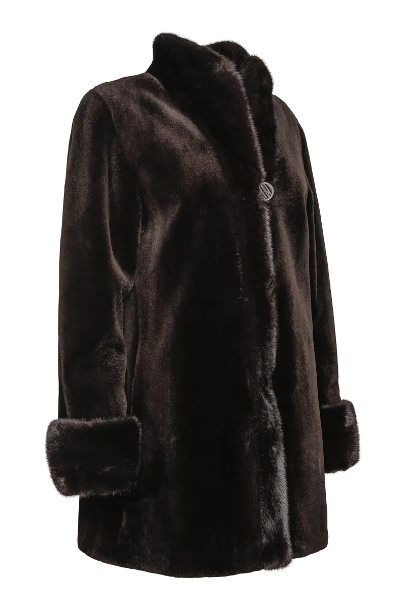 Reversible Sheared & Long Haired Mink Fur Jacket