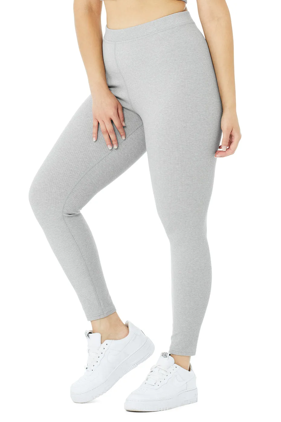 Ribbed High-Waist 7/8 Blissful Legging - Athletic Heather Grey