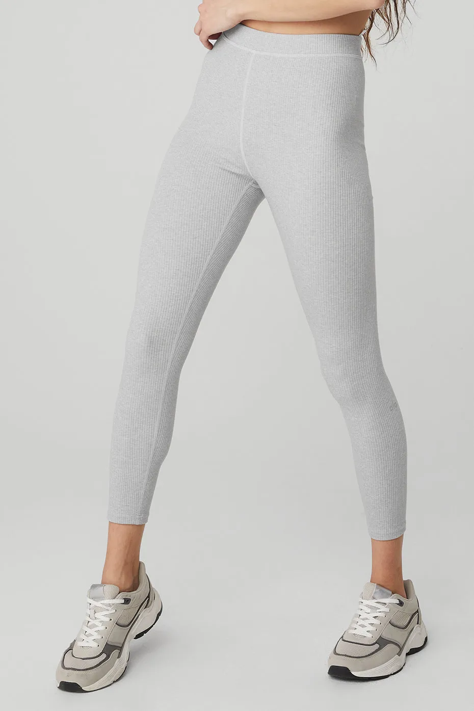 Ribbed High-Waist 7/8 Blissful Legging - Athletic Heather Grey