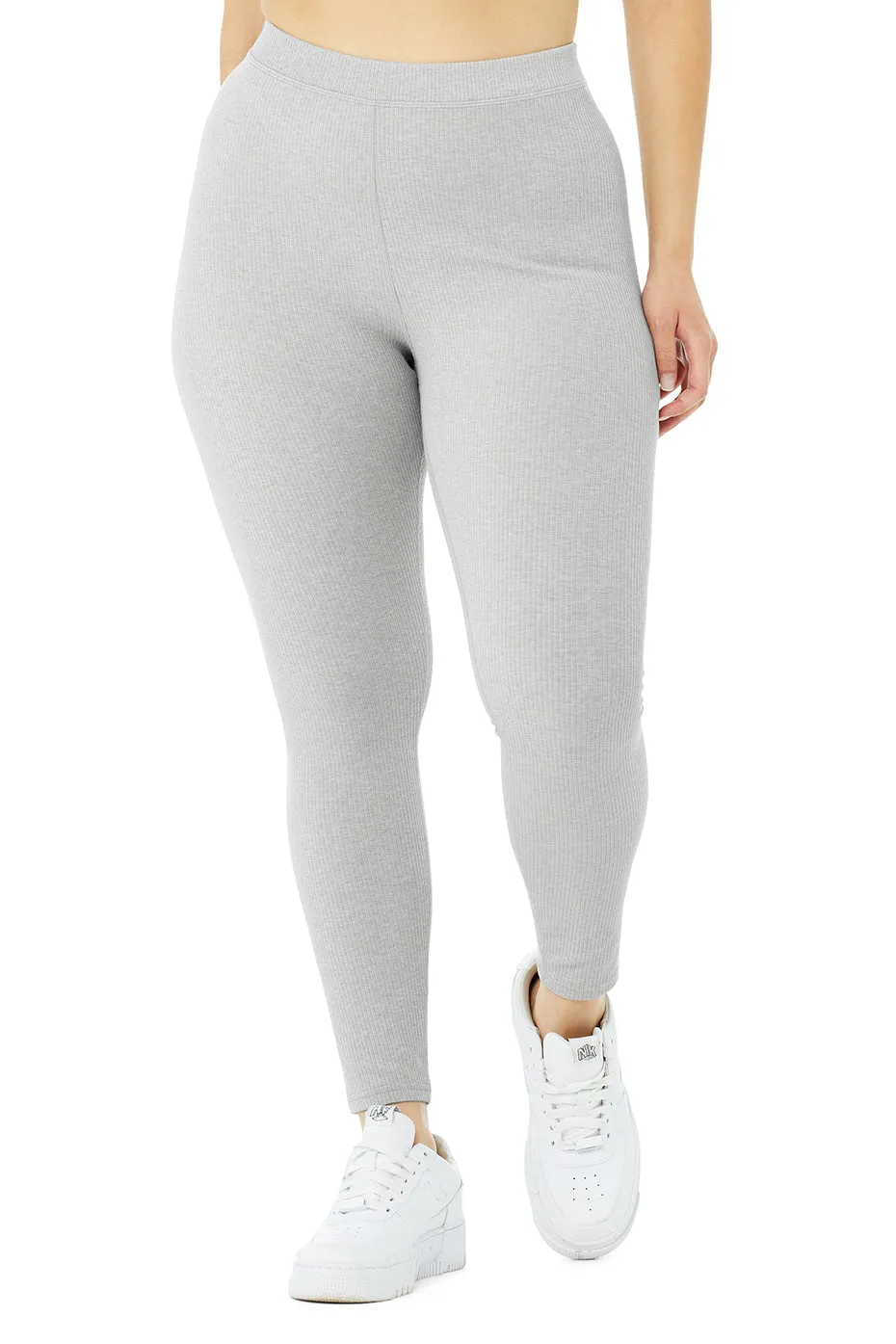 Ribbed High-Waist 7/8 Blissful Legging - Athletic Heather Grey