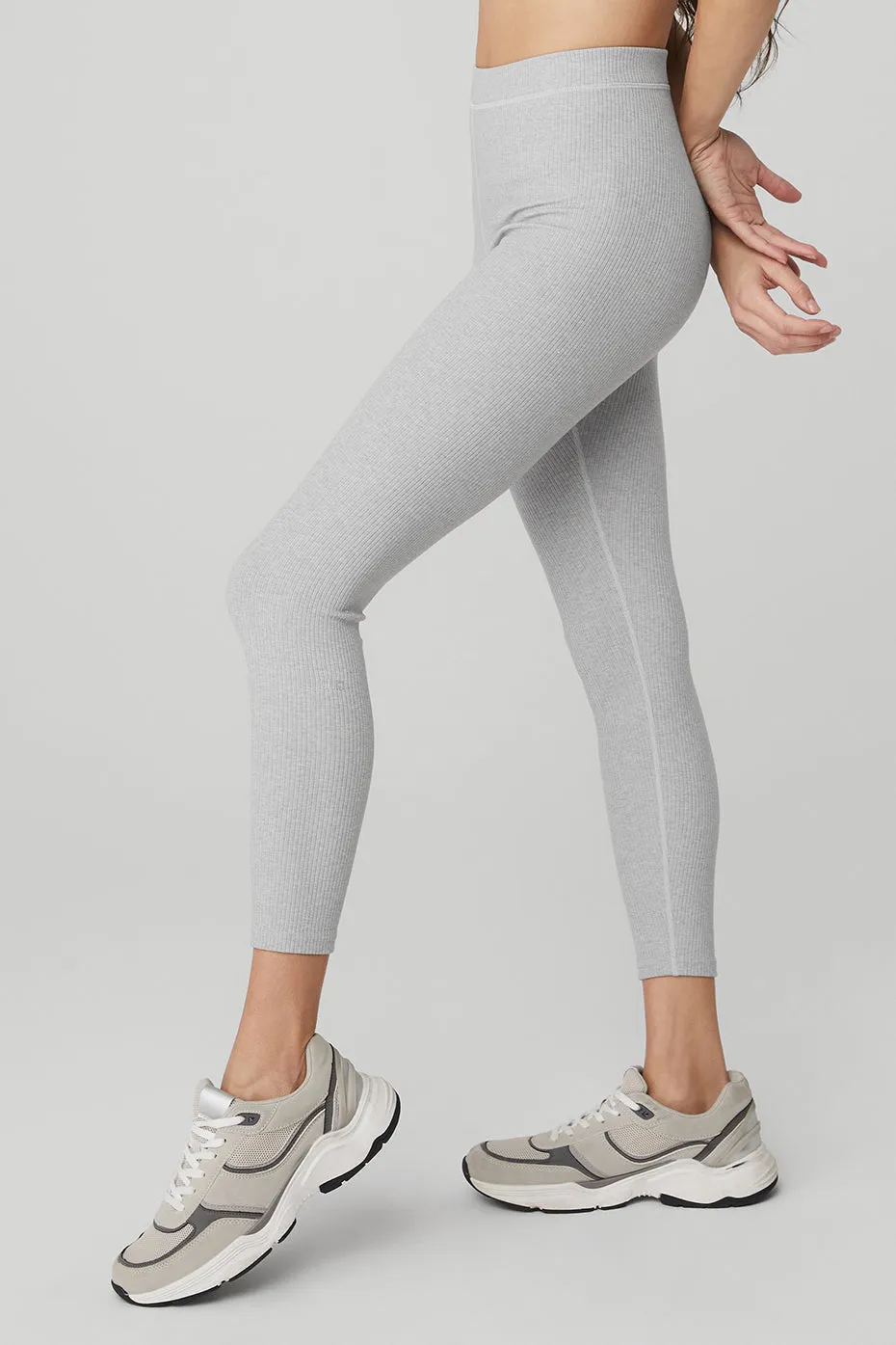 Ribbed High-Waist 7/8 Blissful Legging - Athletic Heather Grey