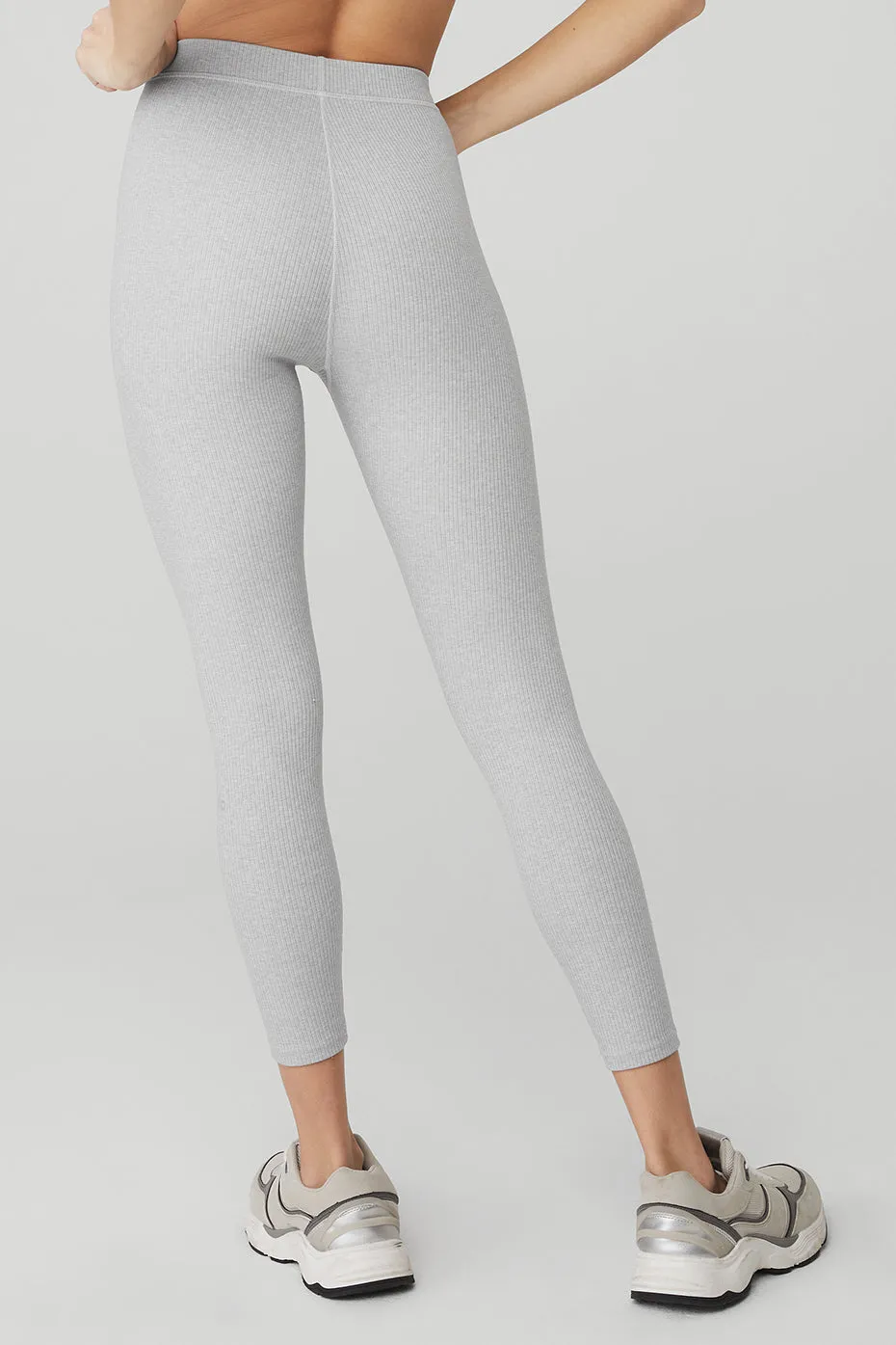 Ribbed High-Waist 7/8 Blissful Legging - Athletic Heather Grey