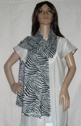 Scarf 2440 Black White Zebra Print Dupatta Chunni Shawl Wrap Shieno