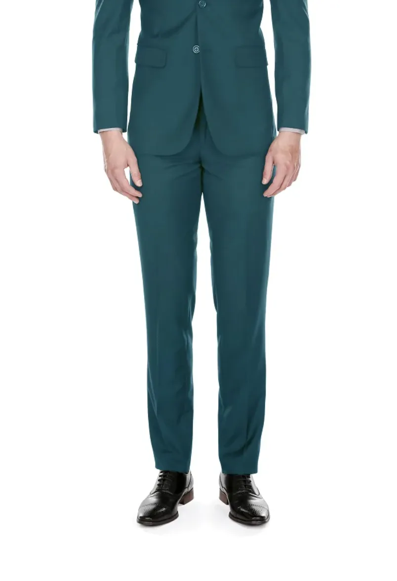 Sea Green Slim-Fit Men's Suit Single Breast Notch Lapel PYS02