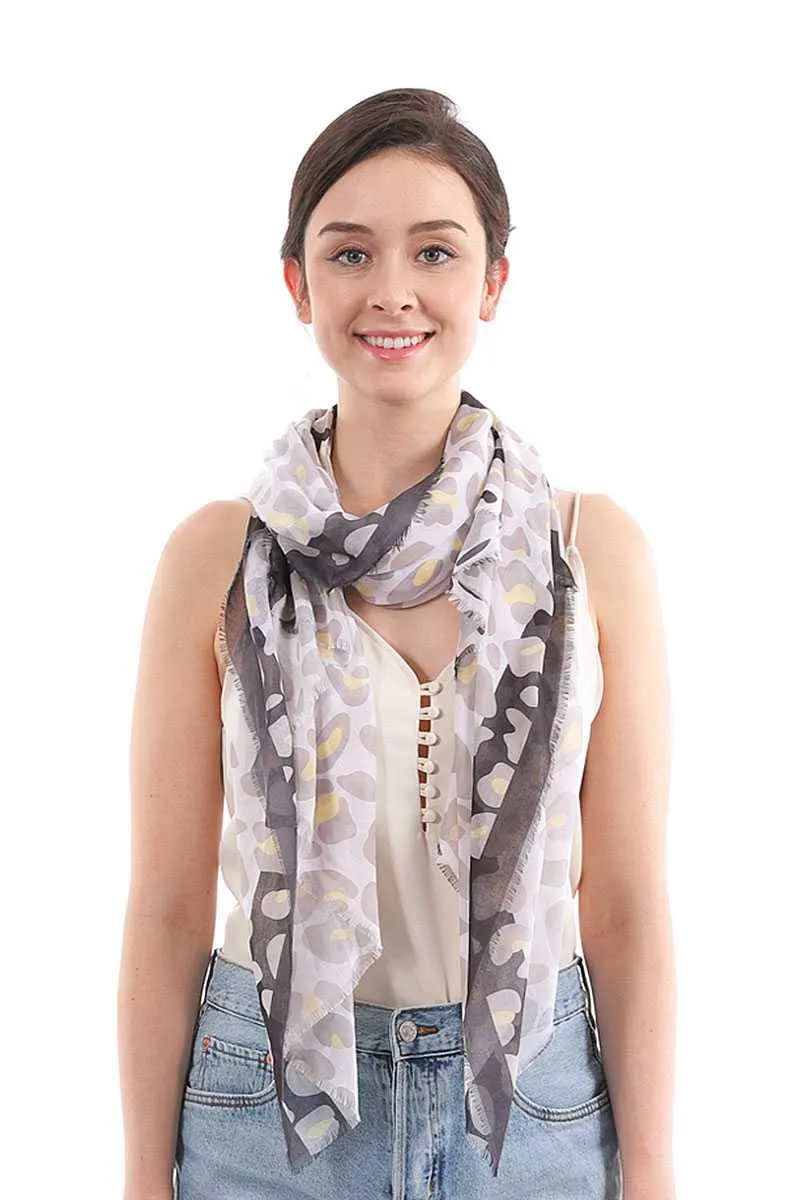 Silky Leopard Pattern Scarf