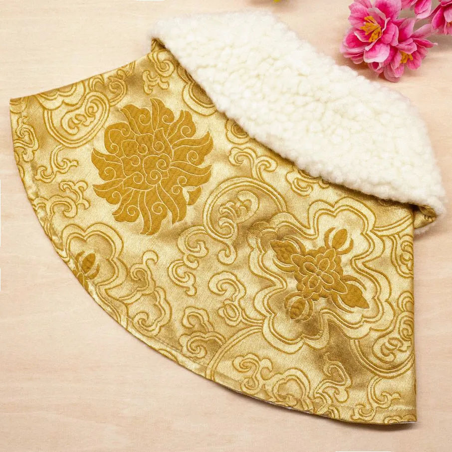 Spring Of Blessings in Tuscan Gold CNY Cape with Faux Fur Collar