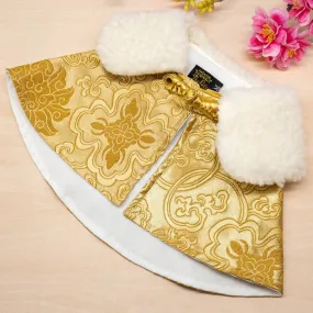 Spring Of Blessings in Tuscan Gold CNY Cape with Faux Fur Collar