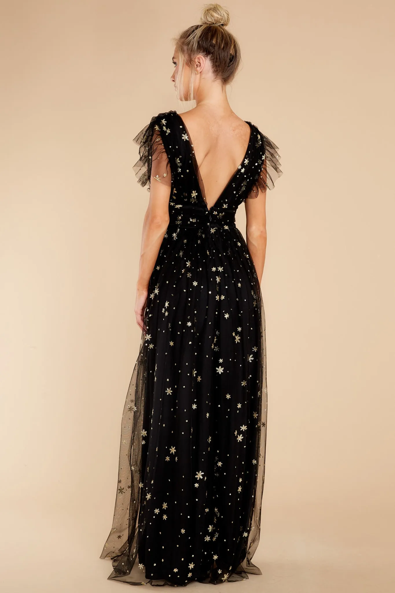 Stargazing Sparkle Black Maxi Dress