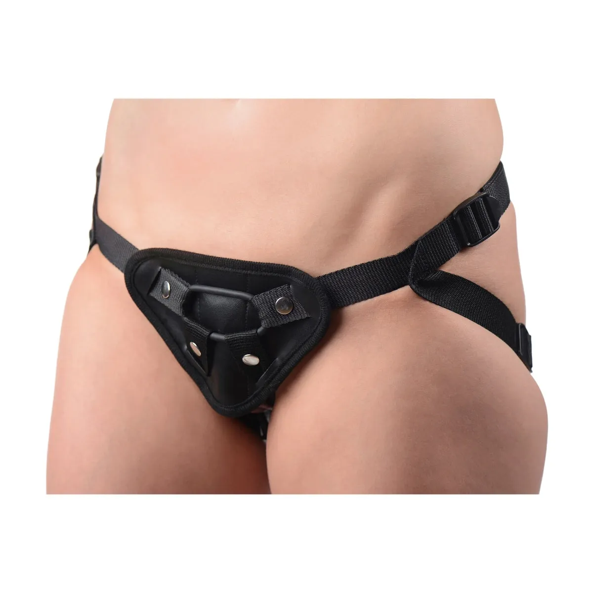 Strap U Sutra Fleece Lined Strap-On Harness With Vibrator Pouch Black