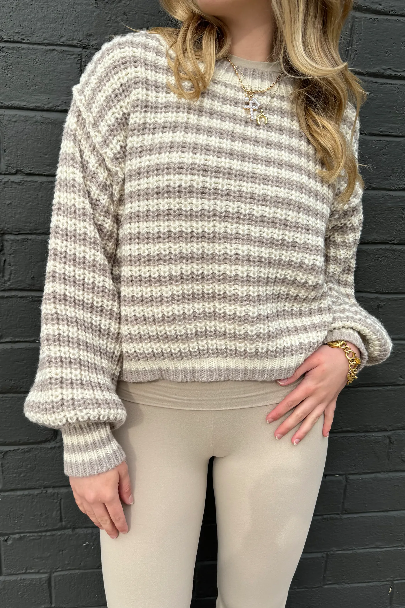 Striped Chunky Knit Sweater