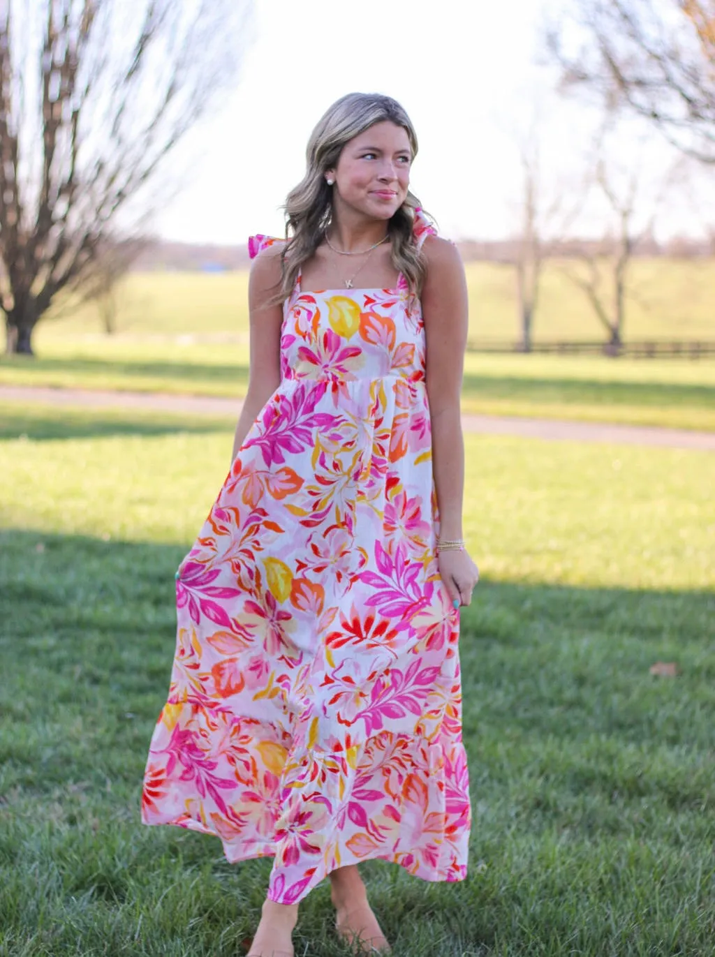 Sunset Sorbet Tie Strap Maxi