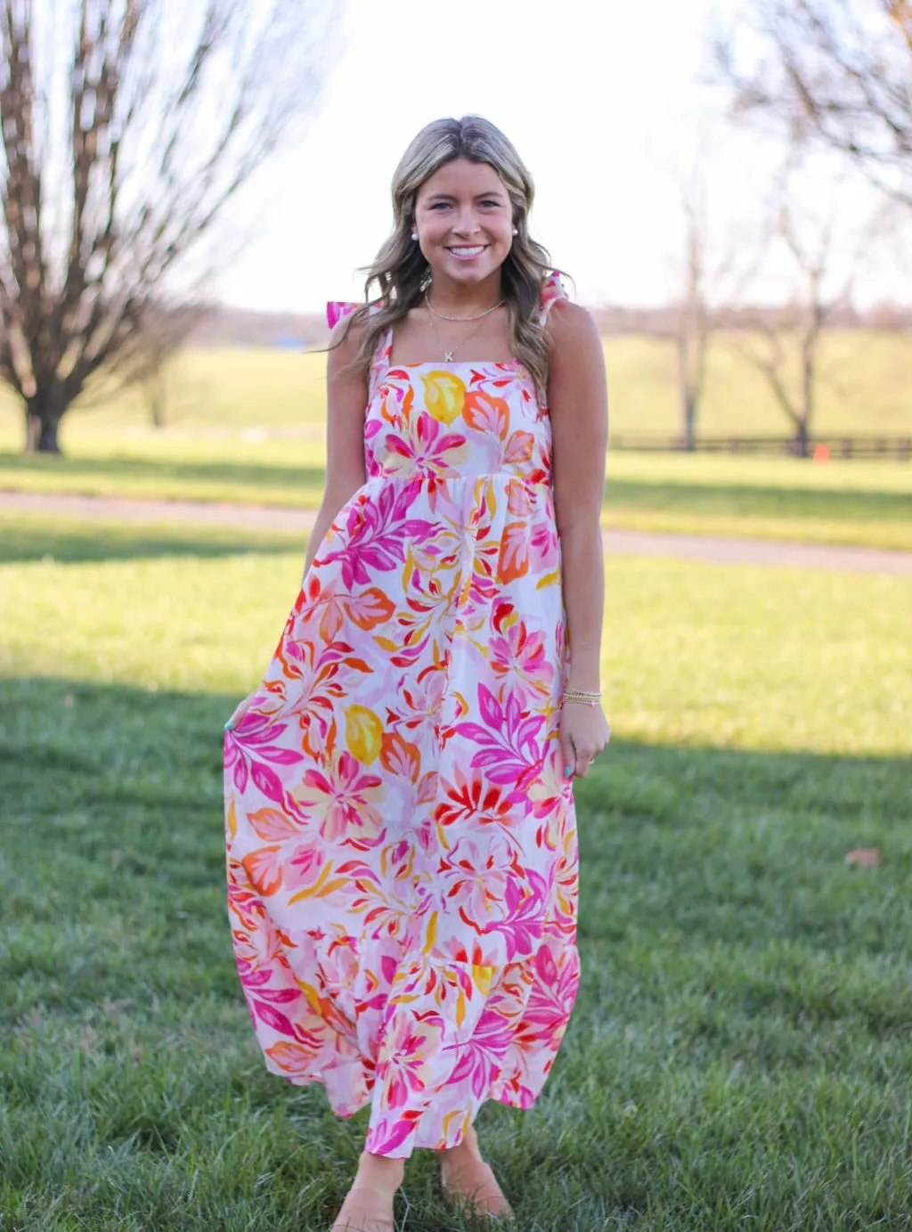 Sunset Sorbet Tie Strap Maxi