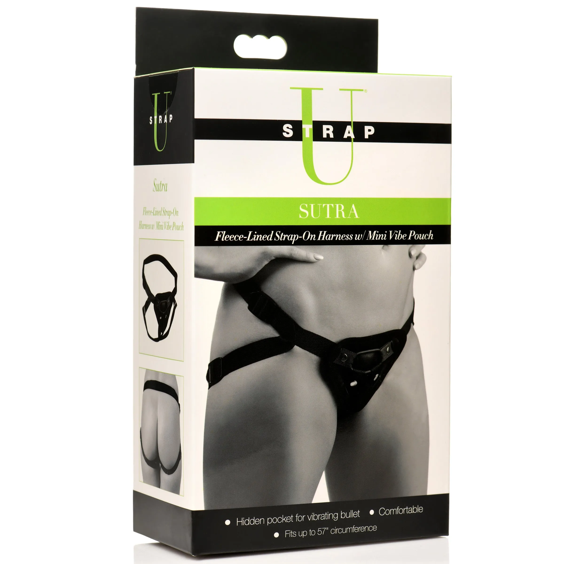 Sutra Fleece-Lined Strap On with Vibrator Pouch