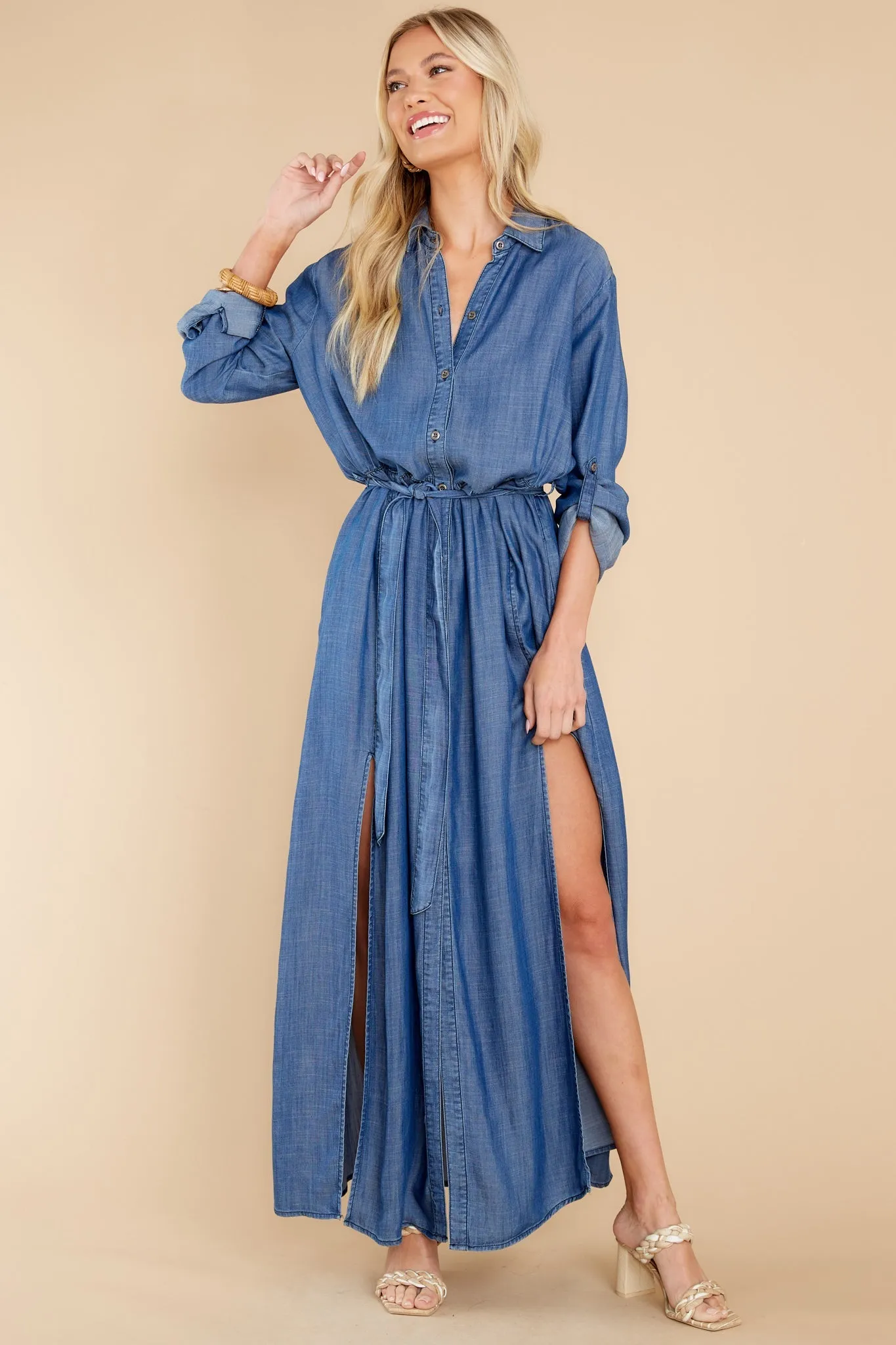 The Magic We Make Dark Chambray Maxi Dress