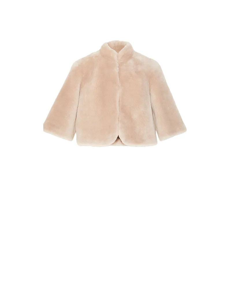 The Romy Cropped Unlined Shearling Jacket