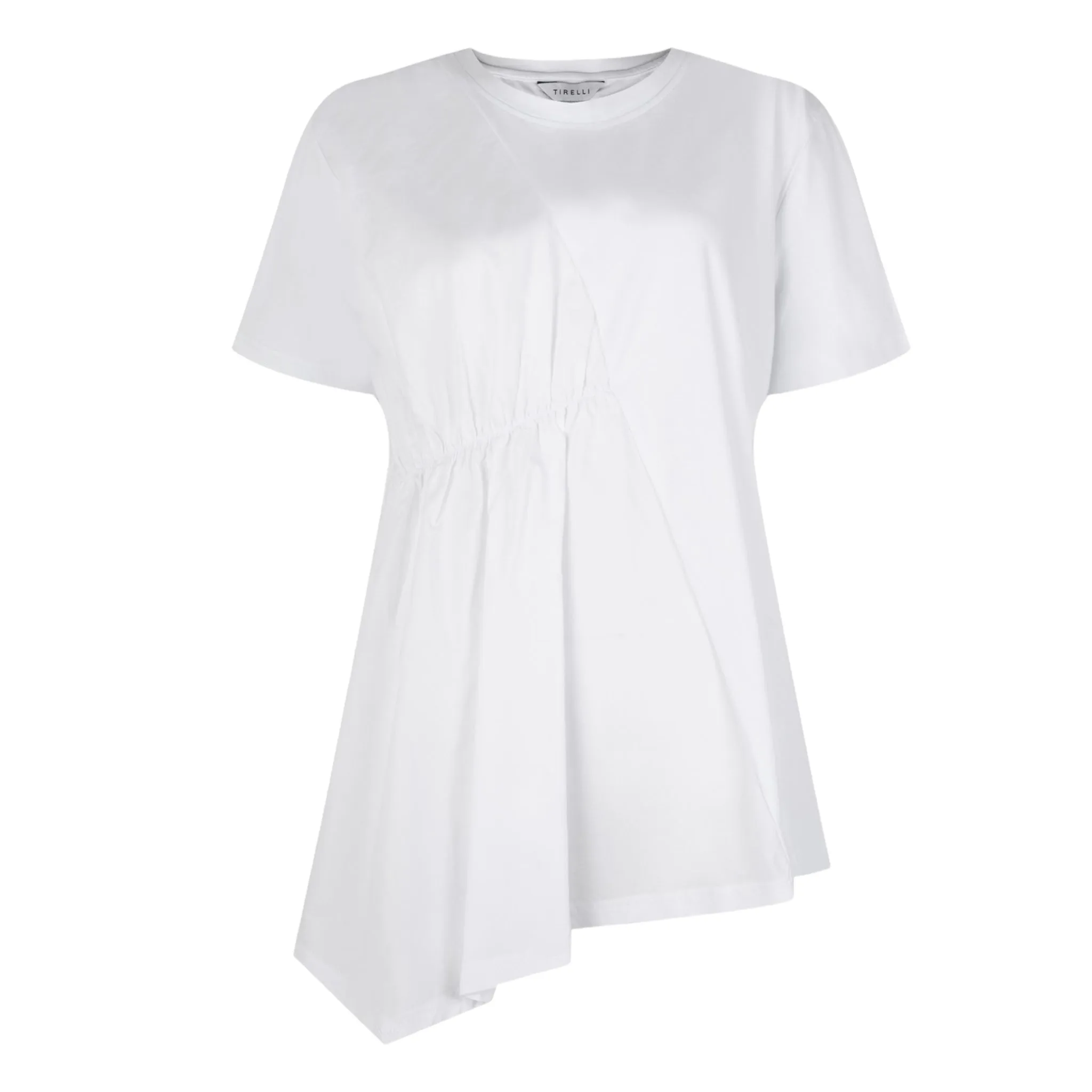 Tirelli Asymmetric Ruched Cotton Tunic