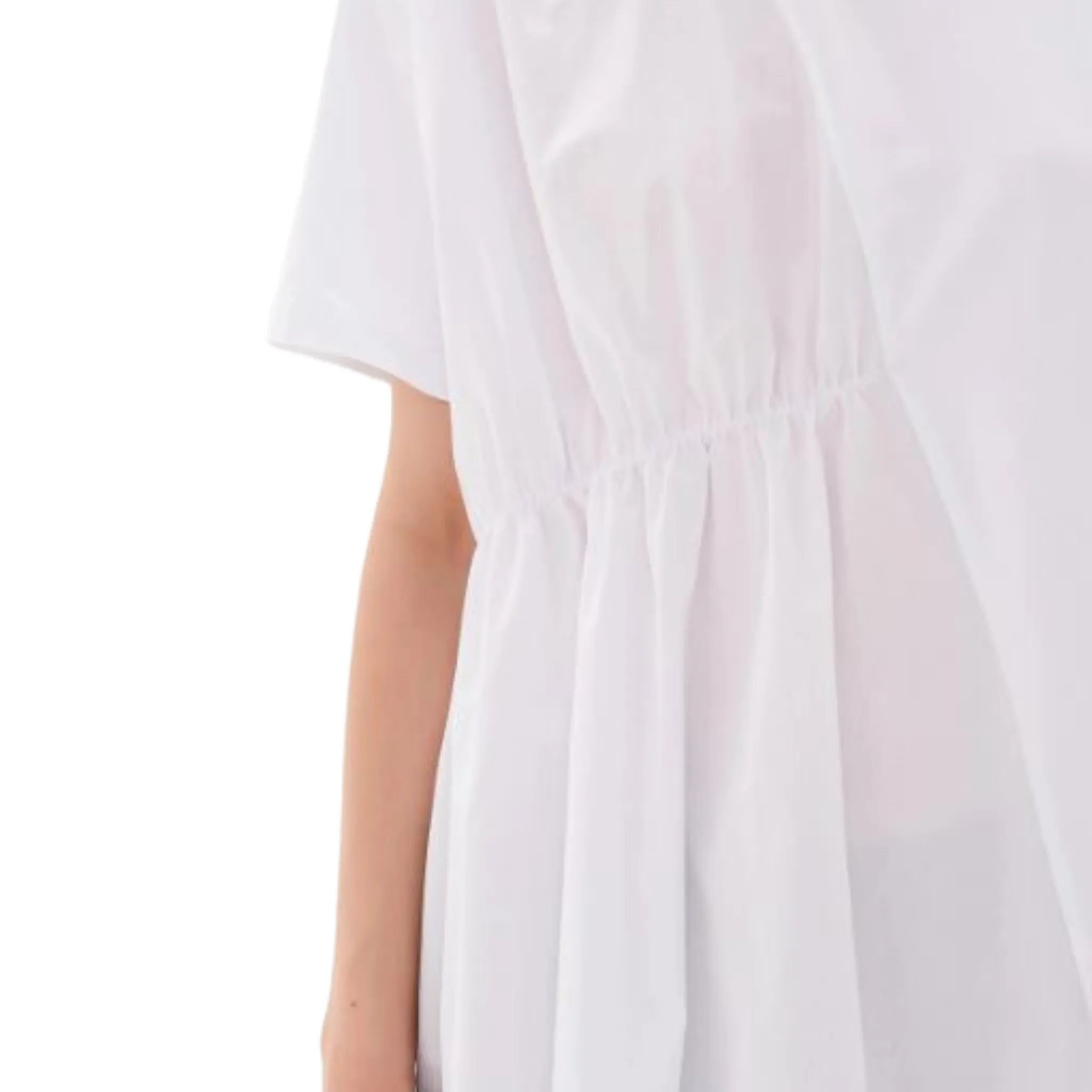 Tirelli Asymmetric Ruched Cotton Tunic