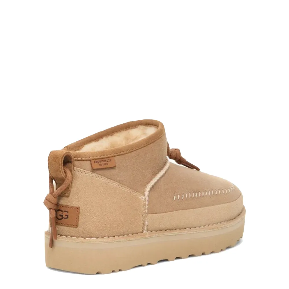 UGG Women's Ultra Mini Crafted Regenerate Boot in Sand