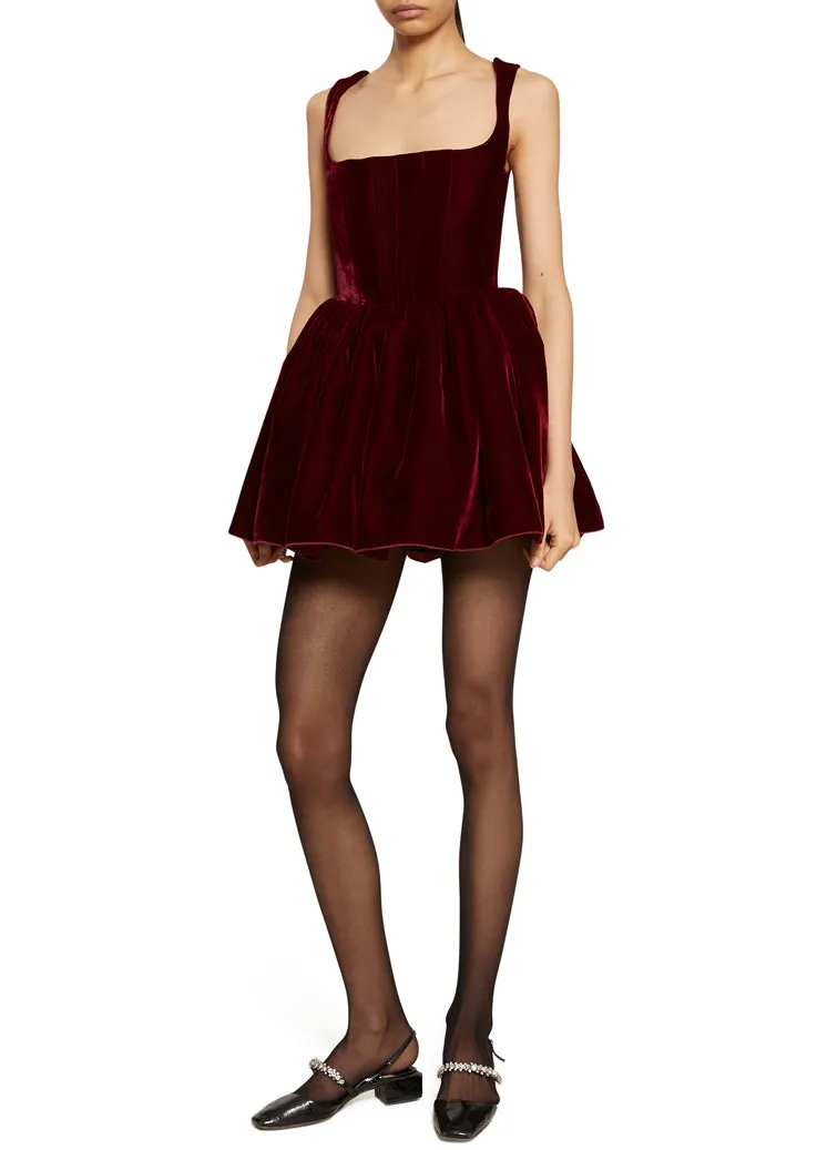 Velvet Annie Dress- Burgundy