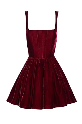 Velvet Annie Dress- Burgundy