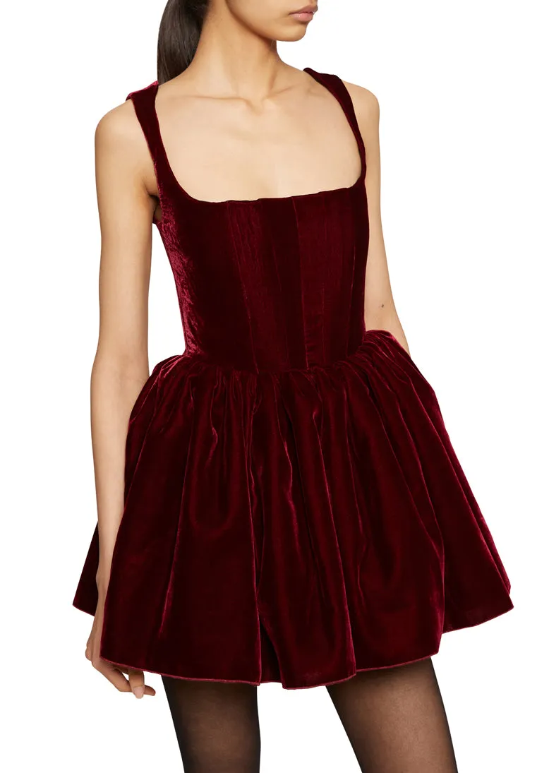 Velvet Annie Dress- Burgundy