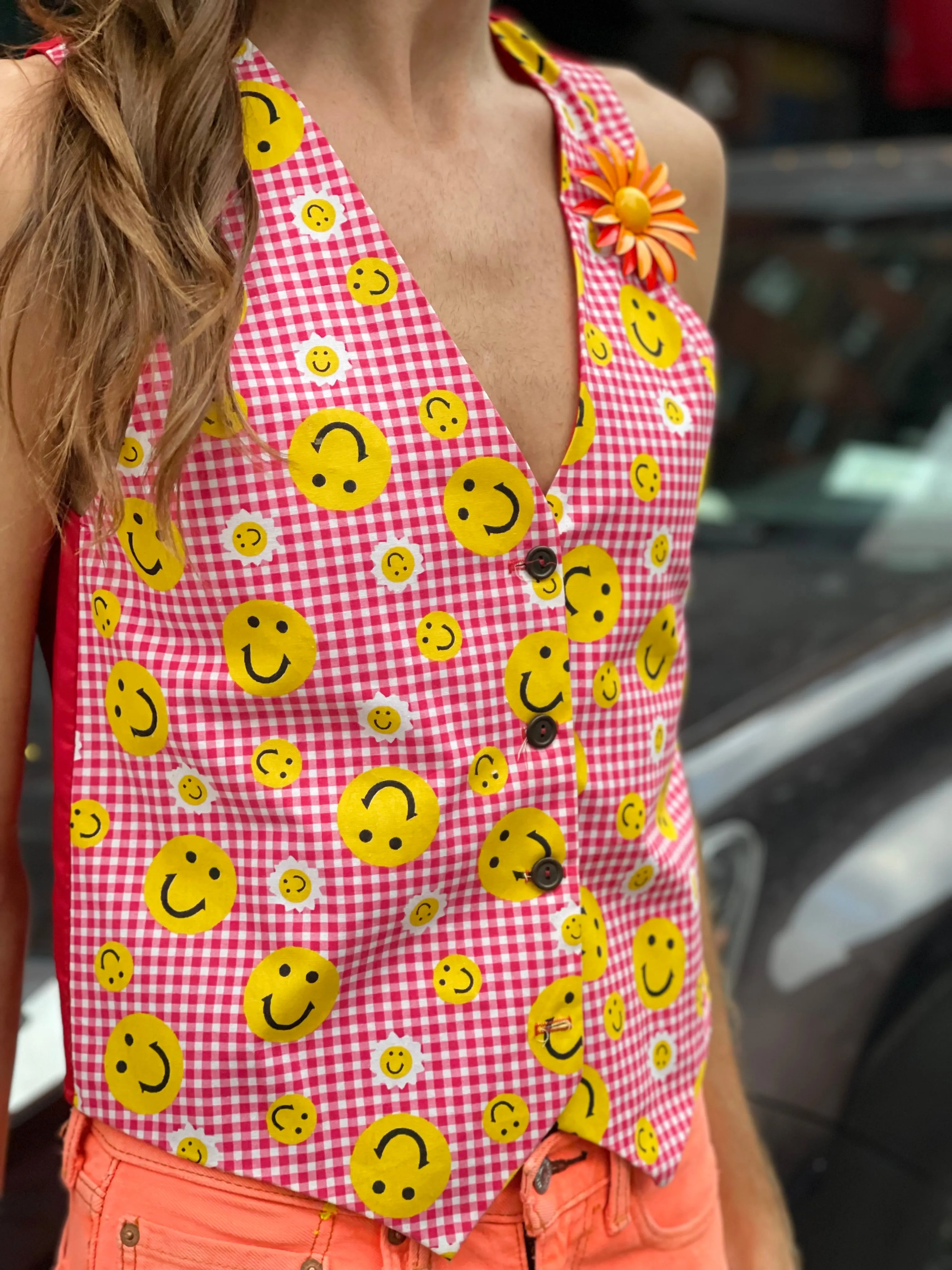 Vintage 90s Smiley Vest