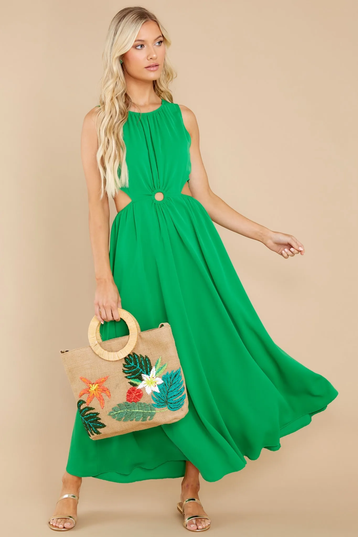 Wander With Me Green Maxi Dress