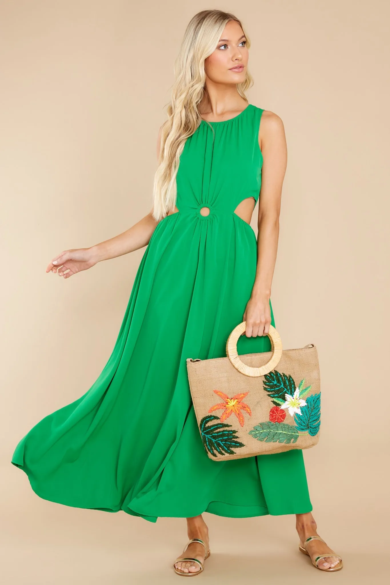 Wander With Me Green Maxi Dress