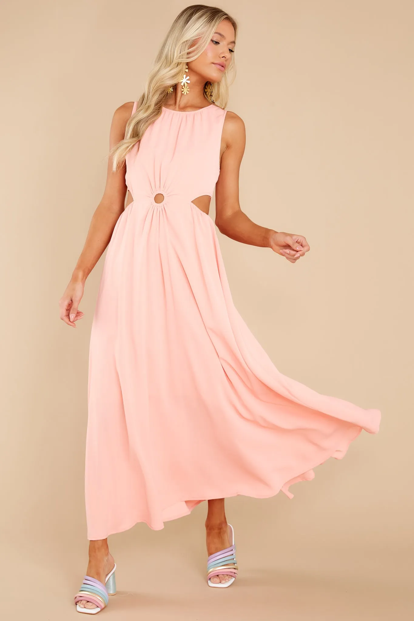 Wander With Me Peach Maxi Dress