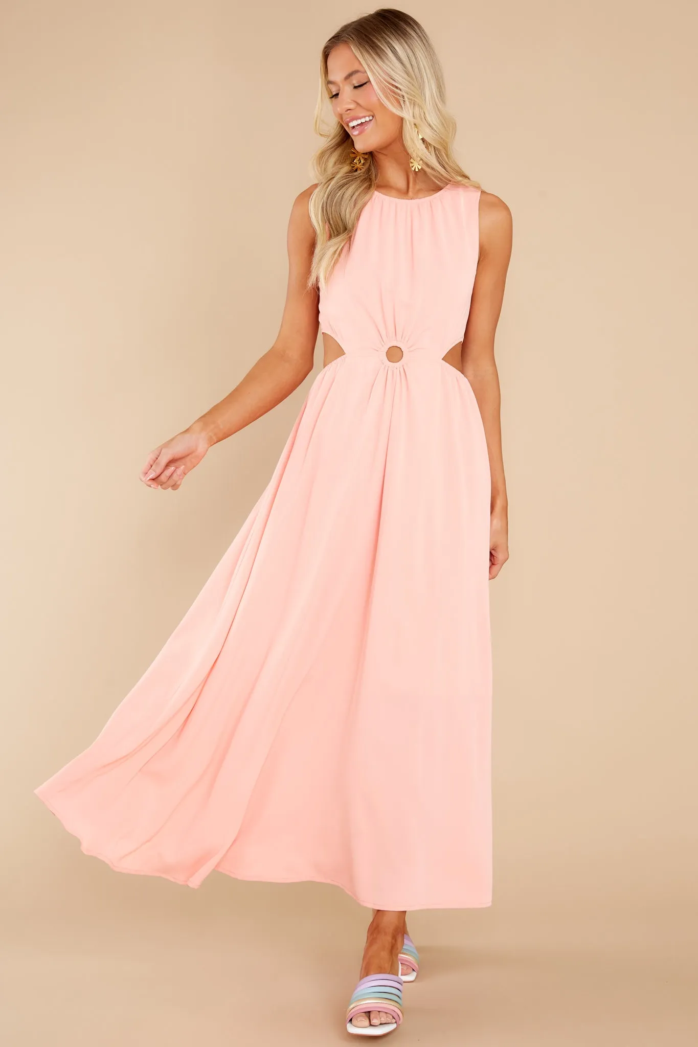 Wander With Me Peach Maxi Dress