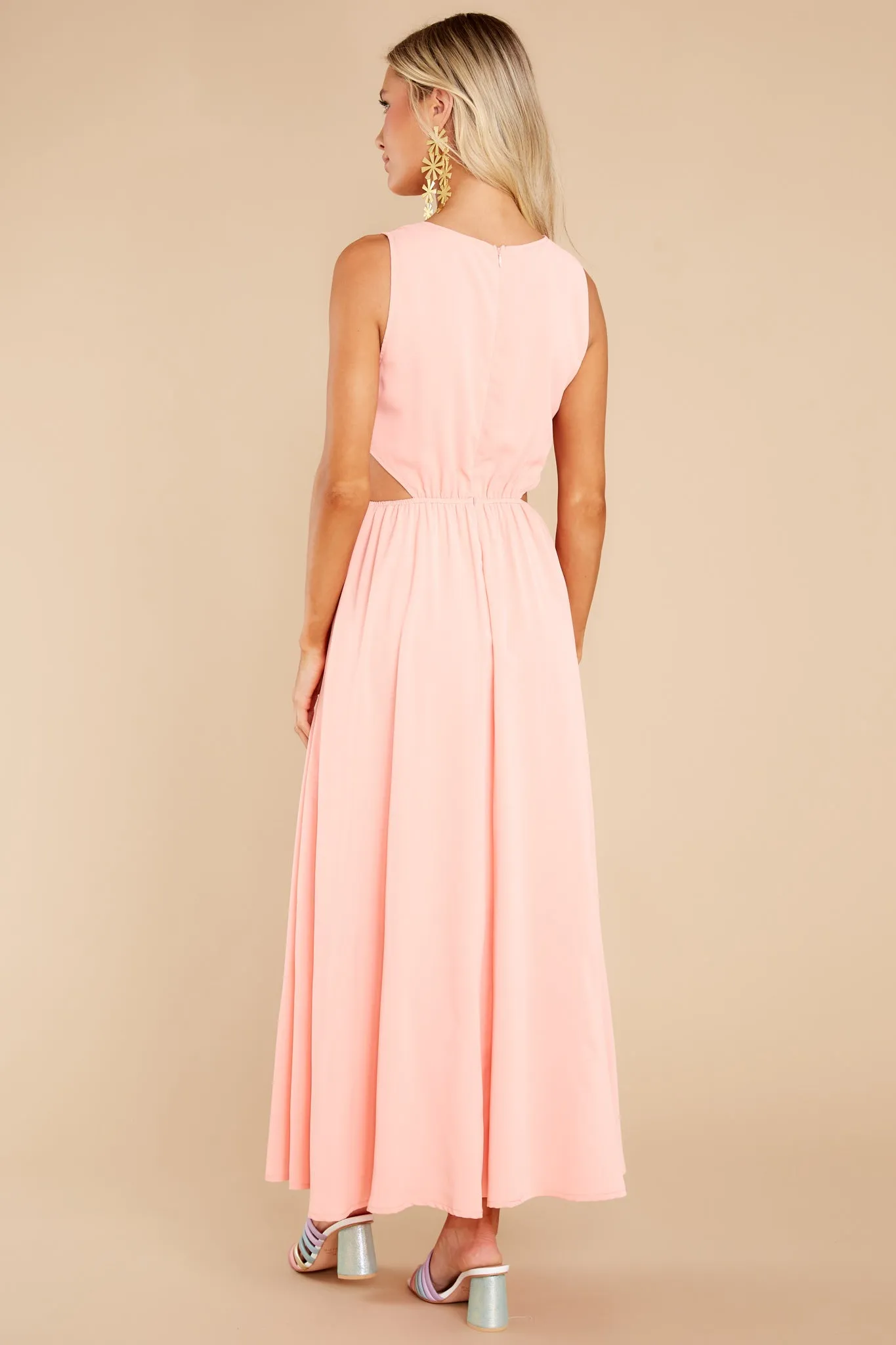 Wander With Me Peach Maxi Dress