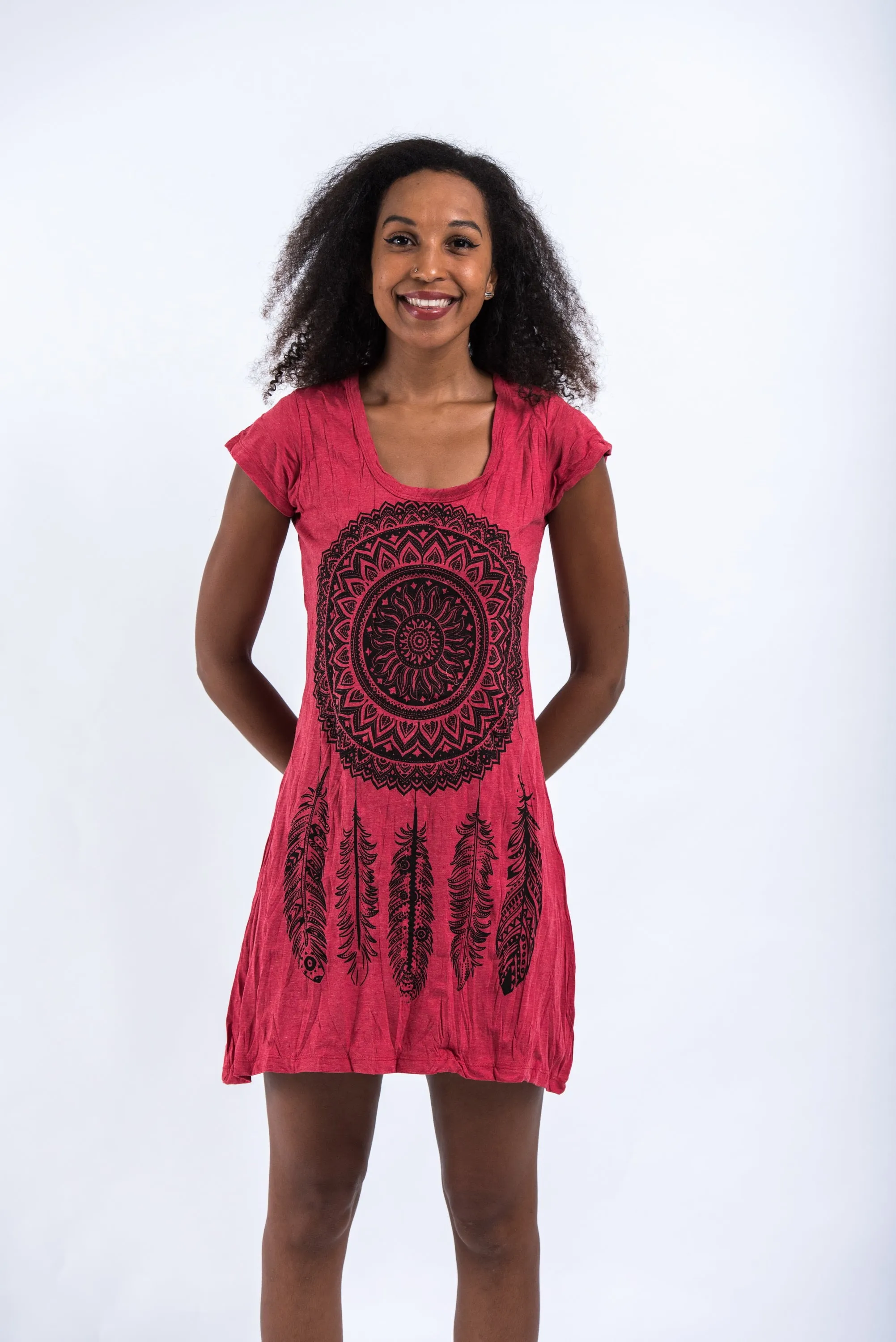 Womens Dreamcatcher Dress in Red