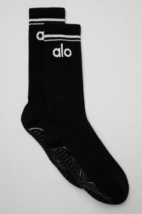 Women's Throwback Barre Sock - Black/White