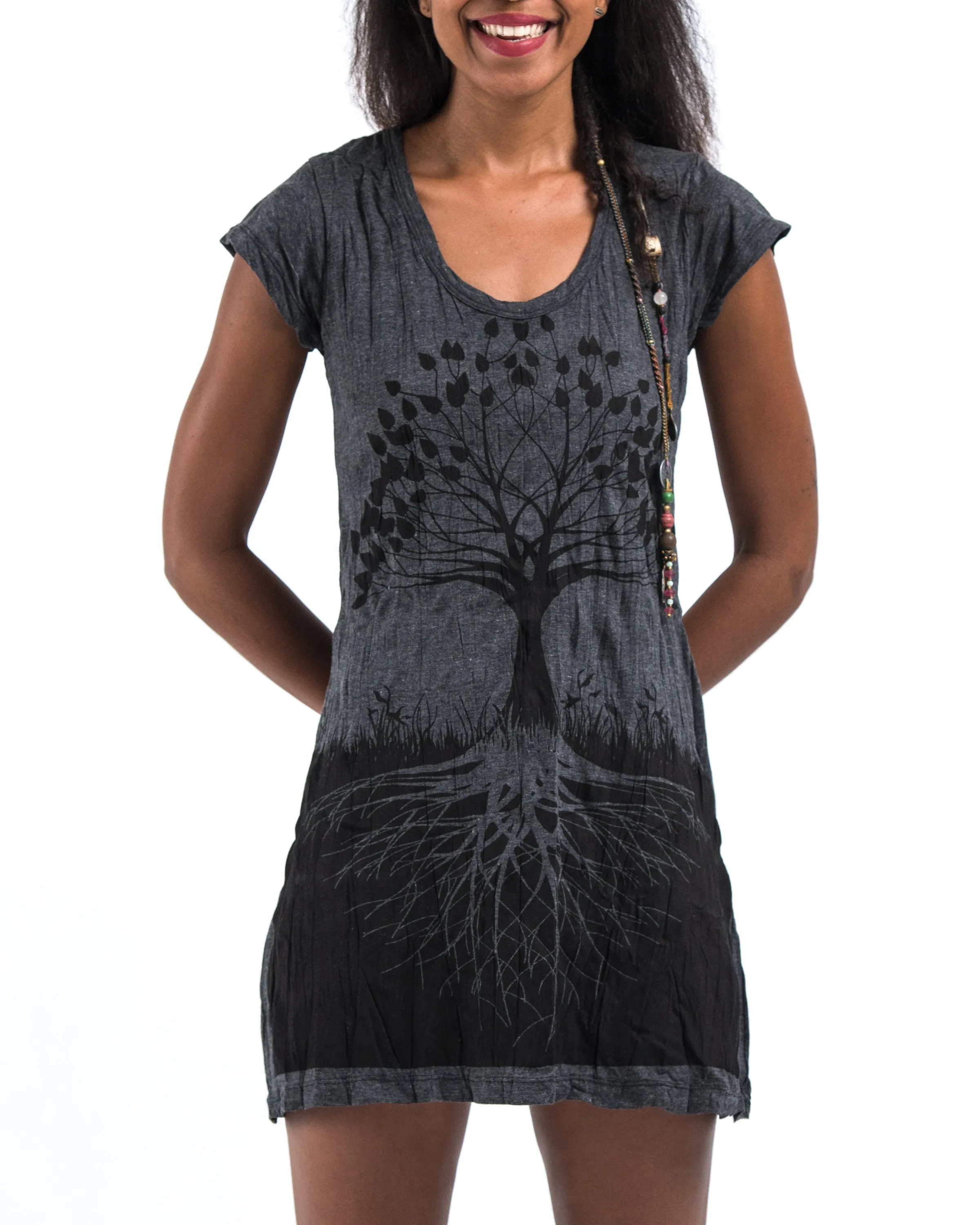 Womens Tree of Life Dress in Black