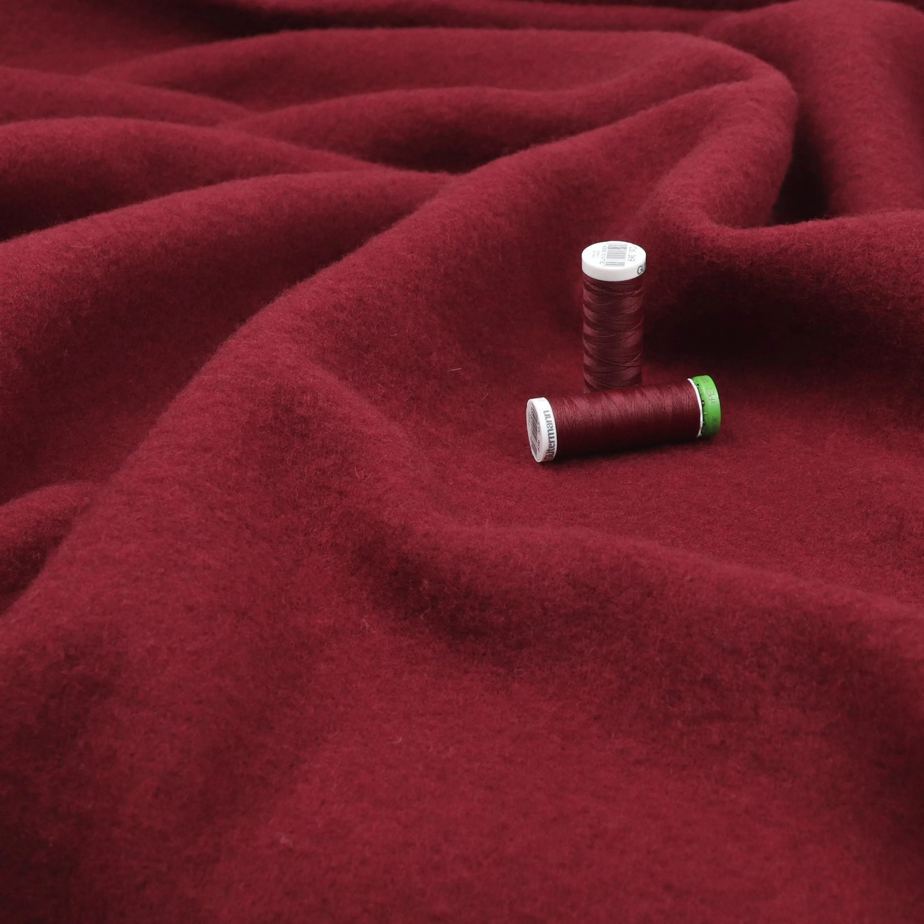 Wool Fleece - Red - END OF BOLT 25cm