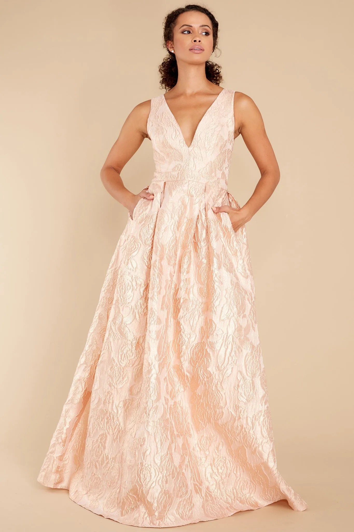 Your Own Fairytale Rose Gold Maxi Dress