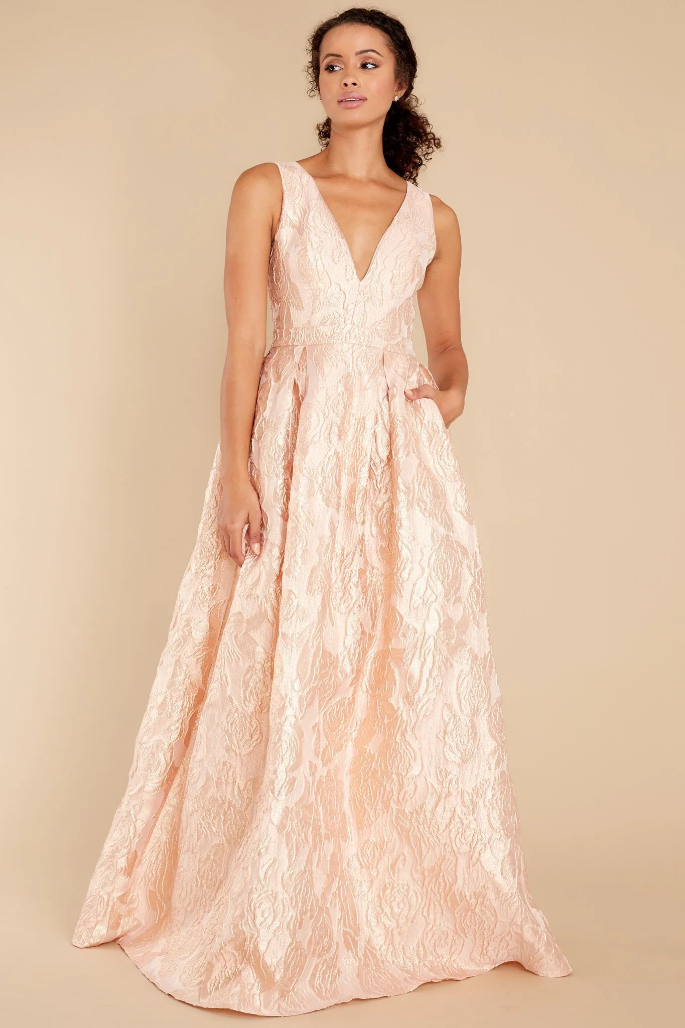 Your Own Fairytale Rose Gold Maxi Dress